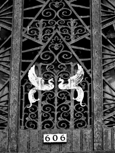 Fine ironwork adorns the entrance to the Wisconsin Tower, which remains a fine example of art deco architecture. Carl A. Swanson photo